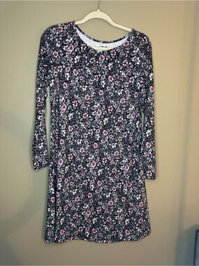 SO Girls Plus 18 XXL Black/Pink Floral Dress Long Sleeve